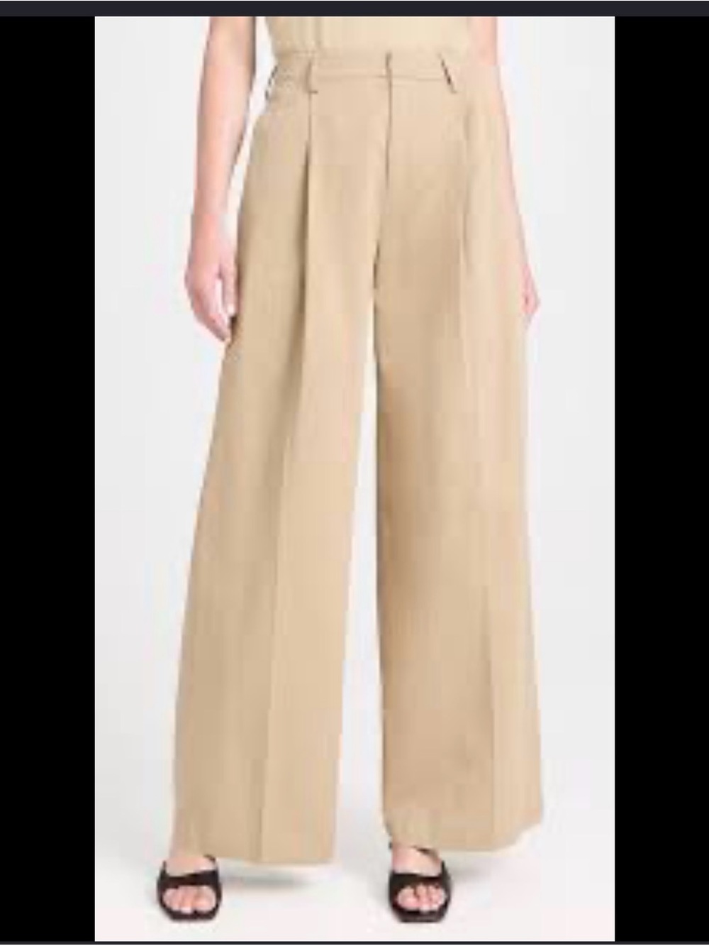 Frame Denim Wide-Leg Trousers in Beige